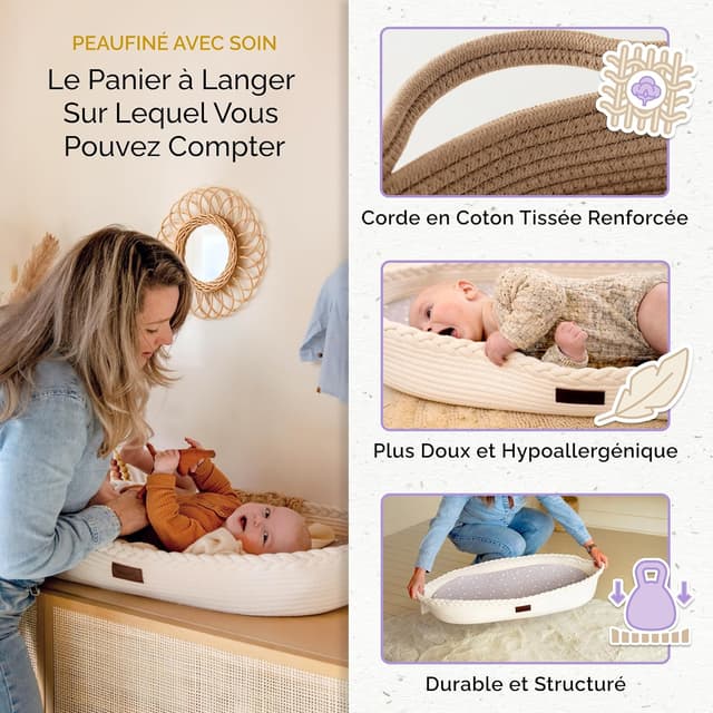 Thumbnail 2 de Yunioo Matelas à langer bébé Panier pliable