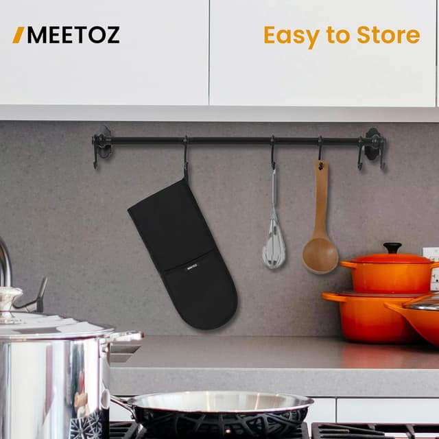 Detalle de MEETOZ oven gloves 260°C heat resistant