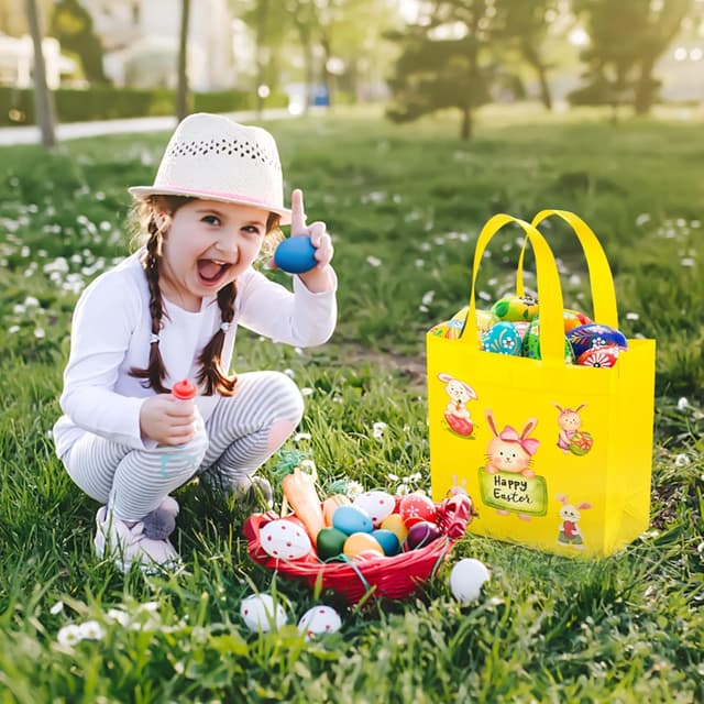 Thumbnail 6 de AhfuLife 12er Set Ostern Geschenktüten (23 x 21,5 x 11 cm) – wiederverwendbare Ostertüten mit 6 Designs