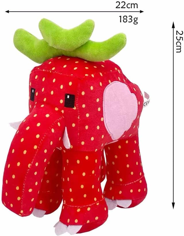 Detalle 2 de HMJMJC 67 Plush brainrot-style strawberry elephant stuffed toy