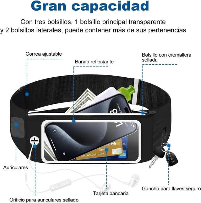 Thumbnail 4 de Riñonera Running Cinturón para Correr 3 Bolsillos