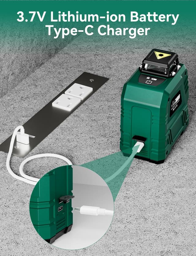 Detalle 2 de RockSeed green laser level with adjustable 1.2m tripod (1×360° horizontal, 1×150° vertical)