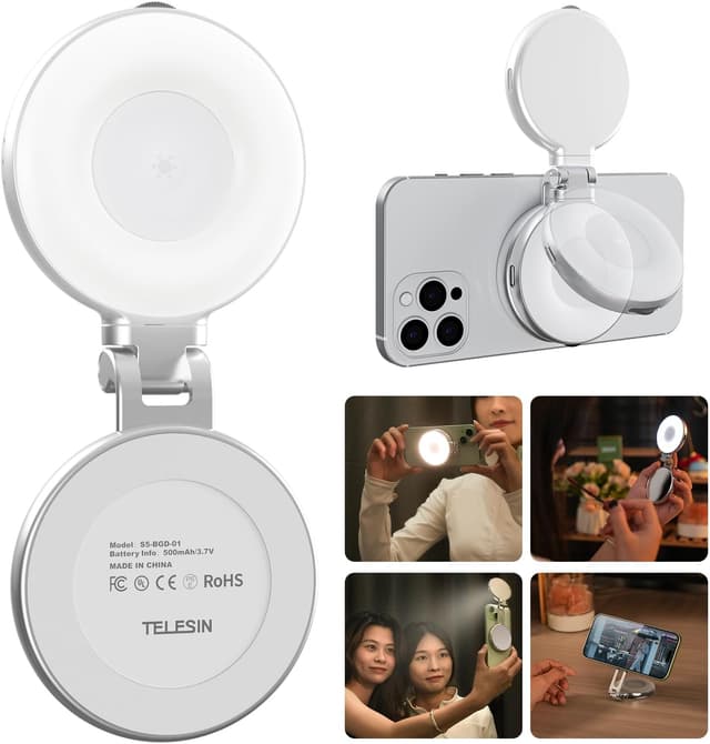Detalle de TELESIN C03 Magnetic Selfie Light for iPhone MagSafe