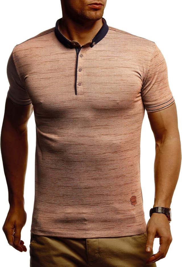 Detalle de Leif Nelson LN1310 : t-shirt à col polo homme en coton basique, manches courtes