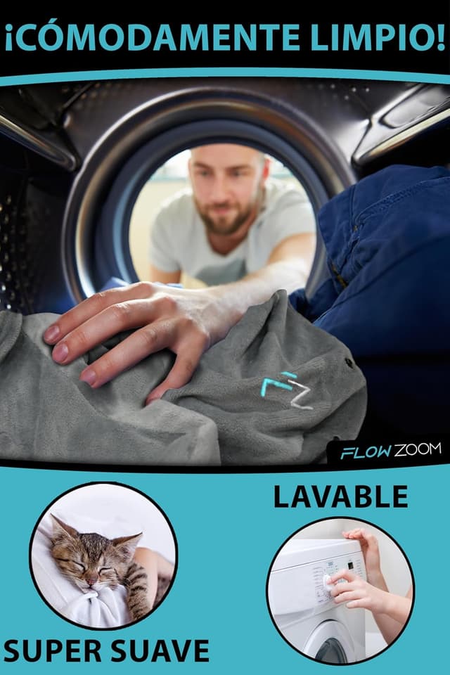 Thumbnail 8 de FLOWZOOM Almohada de Viaje Hinchable – Cojín de Cuello con Capucha