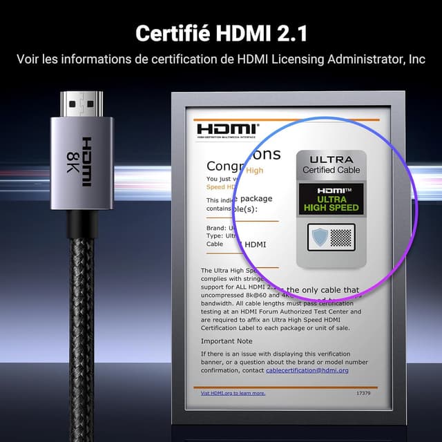 Thumbnail 1 de UGREEN câble HDMI 2.1 8K
