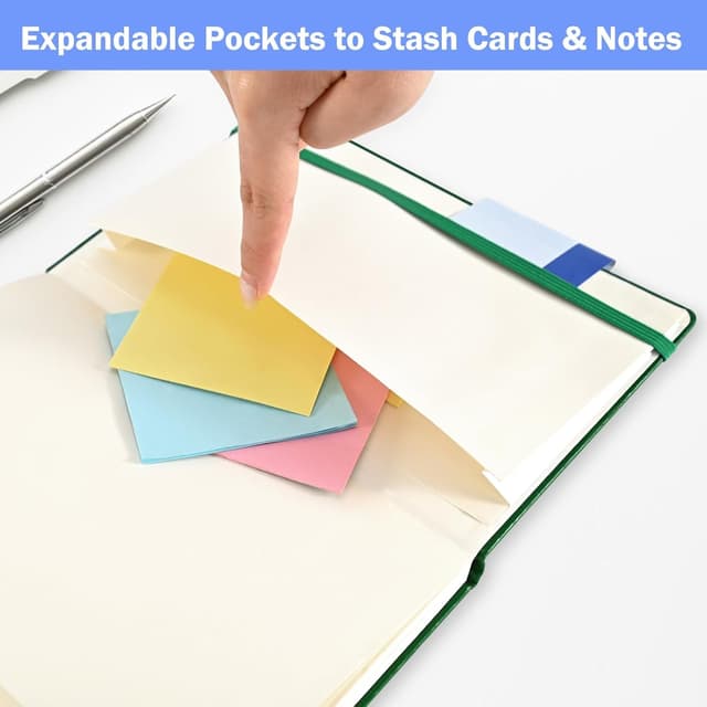 Detalle 2 de SUQJOY A5 Lined Hardback Notebook Set (Pack of 4) with Elastic Strap, 140 x 210 mm