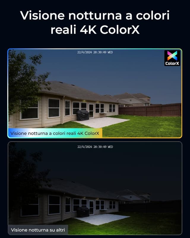 Detalle de Reolink CX810 4K PoE esterna ColorX con visione notturna a colori e audio bidirezionale