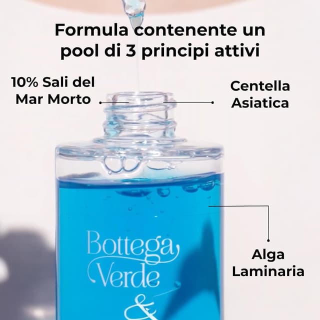 Detalle 2 de Bottega Verde Mar Morto – Siero Tonificante Corpo al Sali del Mar Morto, Centella e Alga Laminaria (100 ml)