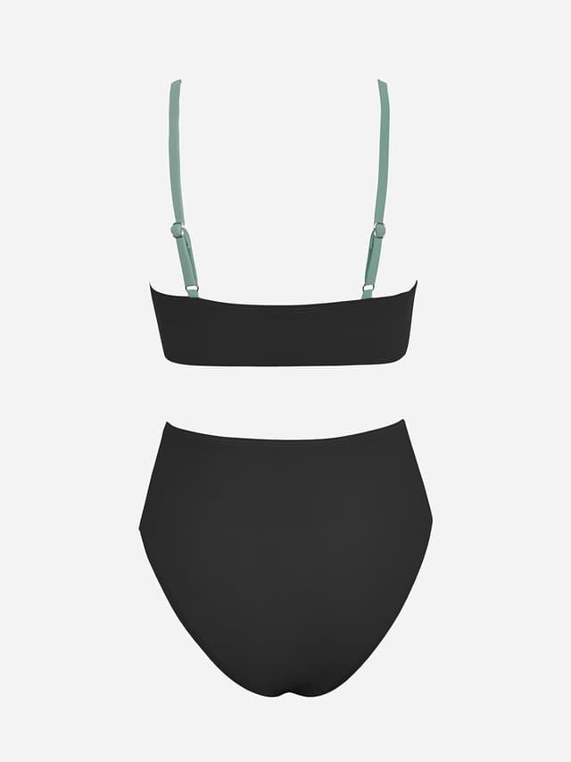 Detalle 2 de CUPSHE Damen Bikini Set mit Crossover-Bustier und High-Waist-Höschen