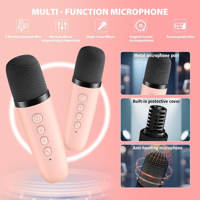 Thumbnail 4 de Nawchedo Karaoke Bambini con 2 Microfoni 2000 mAh