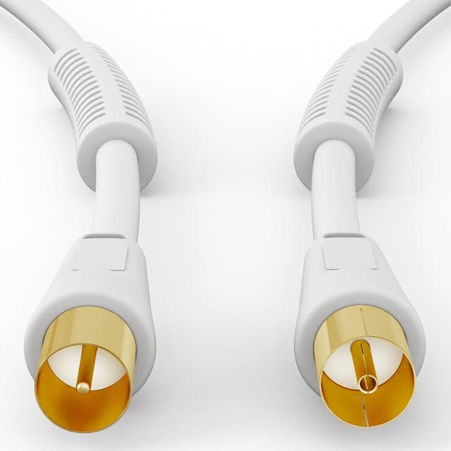 Detalle de HB-DIGITAL TV Antennenkabel 10 m – Koaxialkabel für UHD/4K/8K, mit Mantelstromfilter & 2× Ferritkern