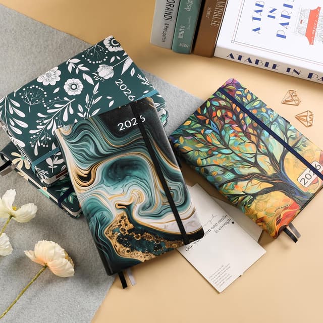 Detalle 2 de Agenda 2026 A5 “Giorno per pagina” nero con planner giornaliero e mensile