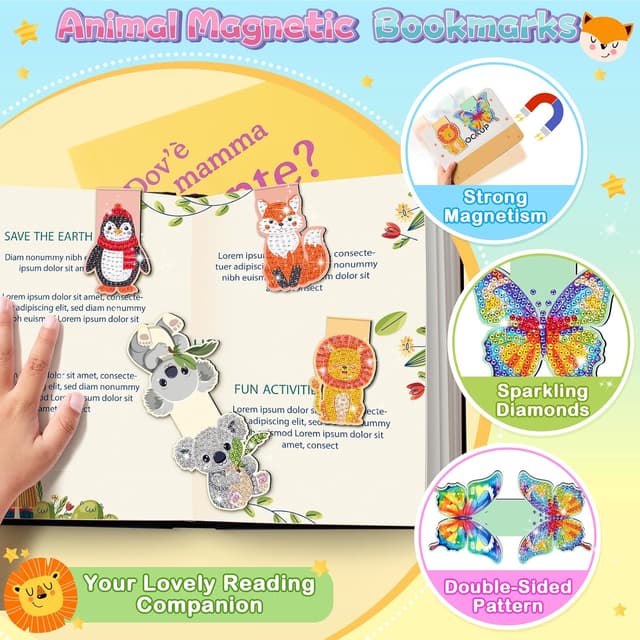 Detalle de DIY diamond art bookmark kit for girls