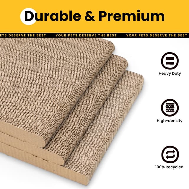 Thumbnail 6 de Conlun Cardboard Cat Scratcher 58 cm L-shape 🐱