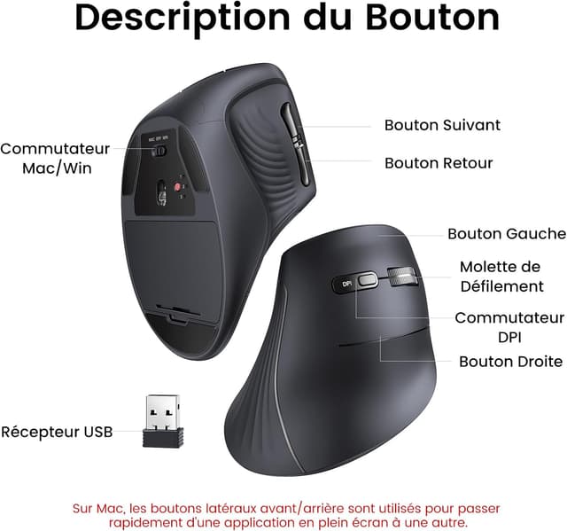 Thumbnail 6 de UGREEN Souris Bluetooth 4000 DPI ⚙