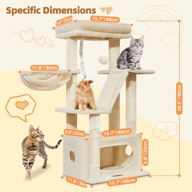 Detalle 2 de Taoqimiao Cat Tree 98cm for scratching