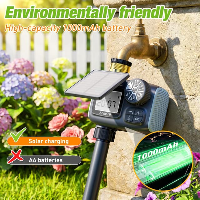 Detalle de AnseTo computer irrigazione solare con USB-C