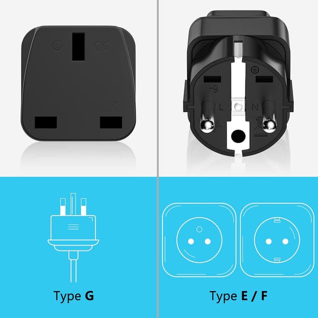 Thumbnail 6 de HITRENDS UK-zu-EU Reiseadapter 3er-Set