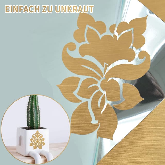 Detalle de IModeur gebürstete gold metallische Vinylfolie für Plotter – 12 x 15 Fuß (30,5 cm x 4,58 m) für Cricut & DIY