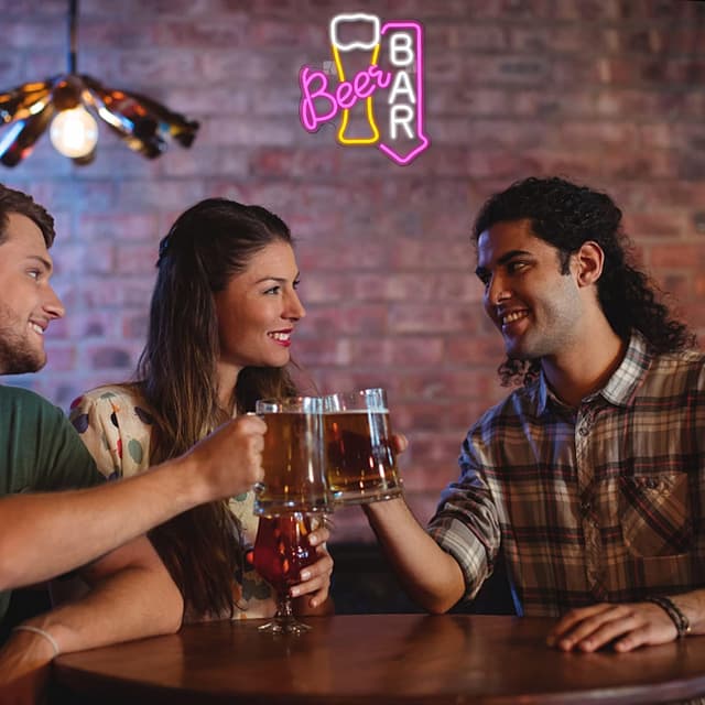 Detalle 2 de Wanxing Beer Neon Light Sign for Wall Decor (USB LED, acrylic panel)