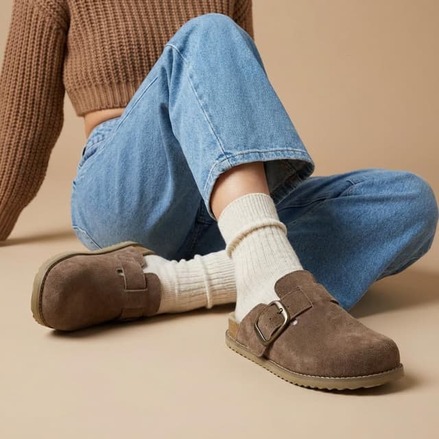 Detalle 2 de CUSHIONAIRE Blain Suede Slip-On Clogs ⚙