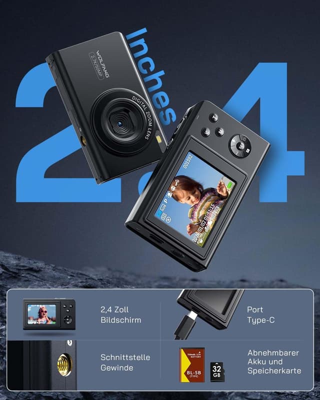 Thumbnail 1 de WOLFANG Digitalkamera Kinderkamera 50 MP