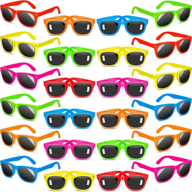 Detalle de INNOCHEER Kids Party Sunglasses (24-Pack) with UV400 Protection in Neon Assorted Colors