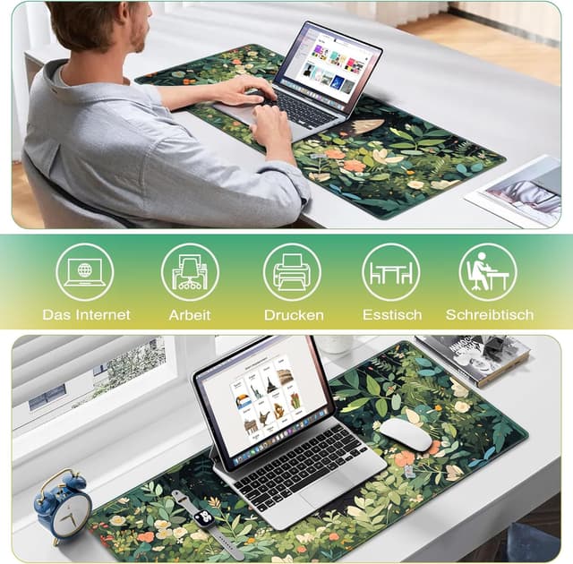 Detalle 2 de Acezeek Gaming-Schreibtischunterlage XXL 900x400 mm – wasserdichtes Mauspad mit Anti-Rutsch-Basis