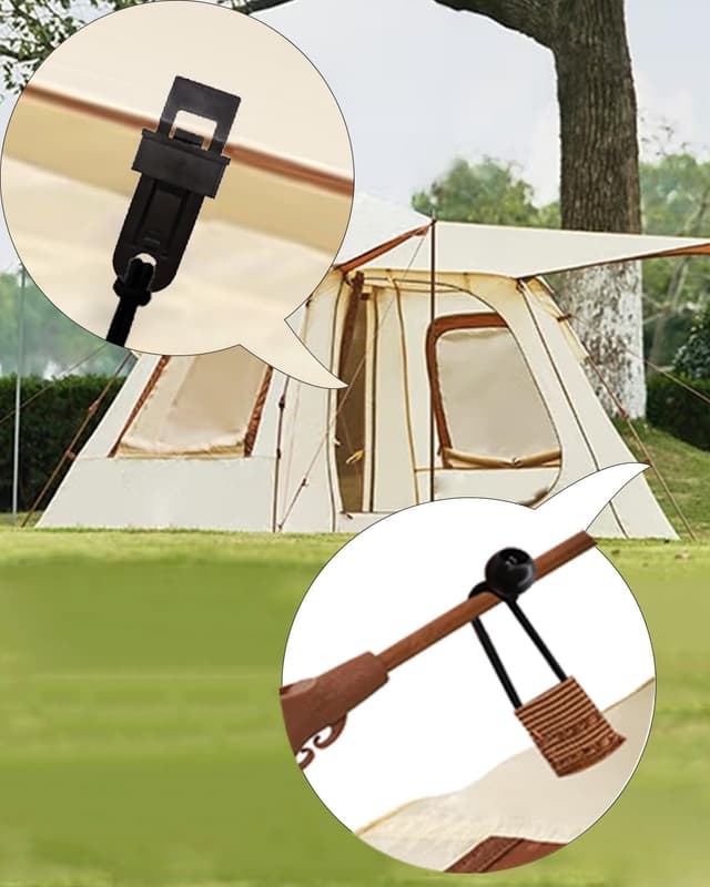 Thumbnail 6 de 20pc Heavy-Duty Tarpaulin Clips & 6 Inch Bungee Balls Set (Black)