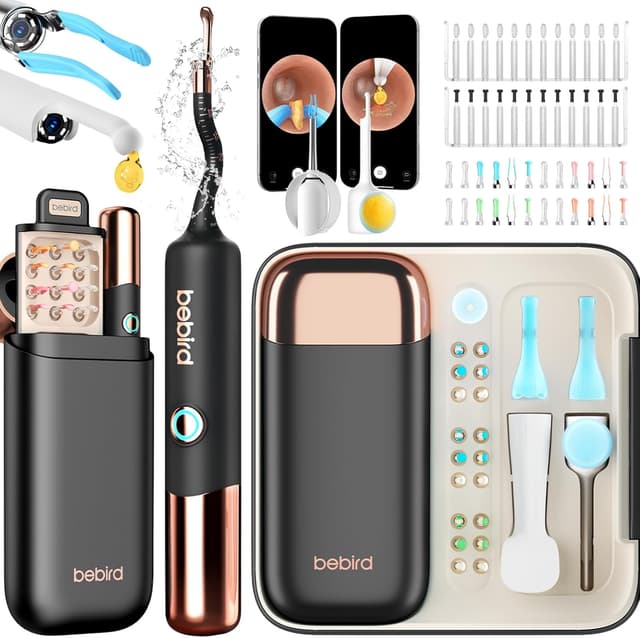 Detalle de BEBIRD EarSight Ultra 5G WiFi Ohrenreiniger & Pflegegerät mit flexibler Otoskop-Kamera (schwarz)