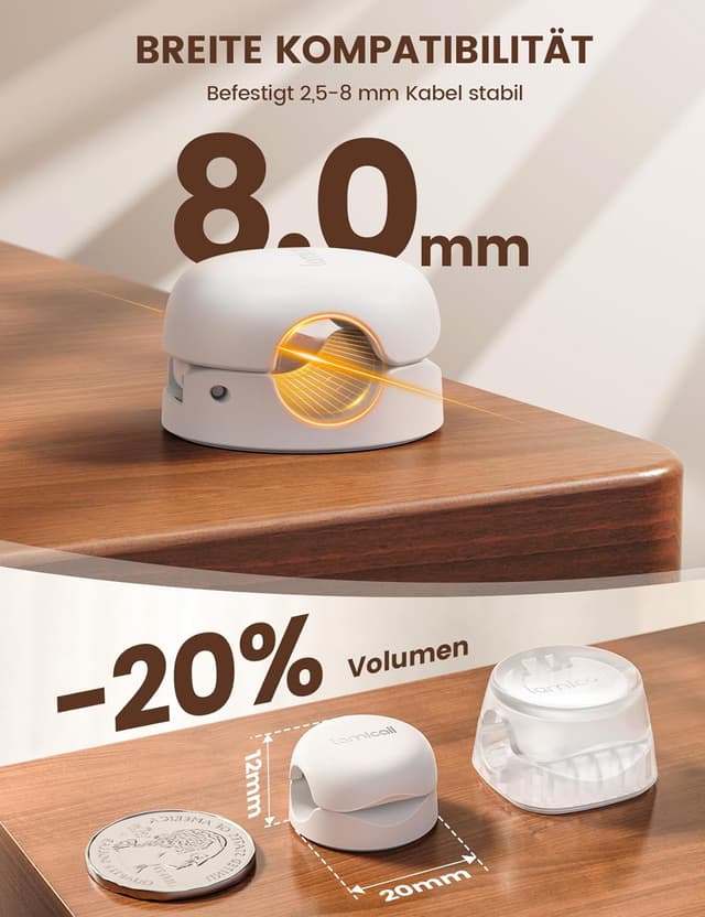 Detalle 2 de Lamicall 6 Stück Kabelhalter Kabelclips 🔌