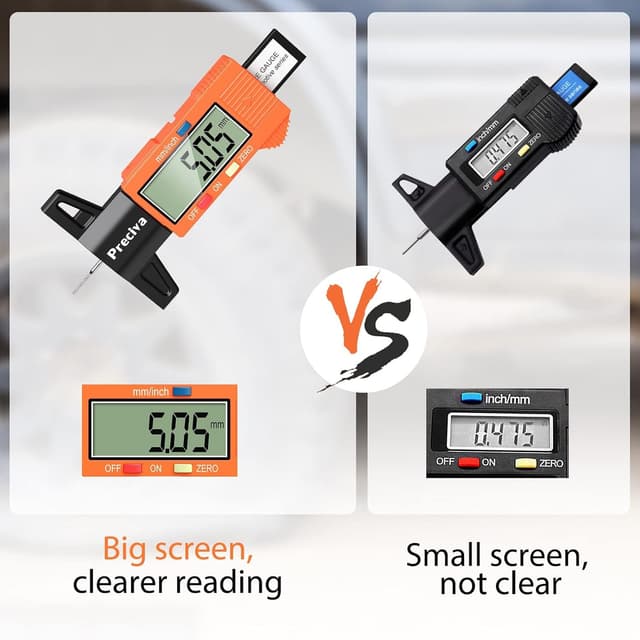 Detalle 2 de Preciva Reifen-Profiltiefenmesser mit LCD-Display und Messbereich 0–25,4 mm