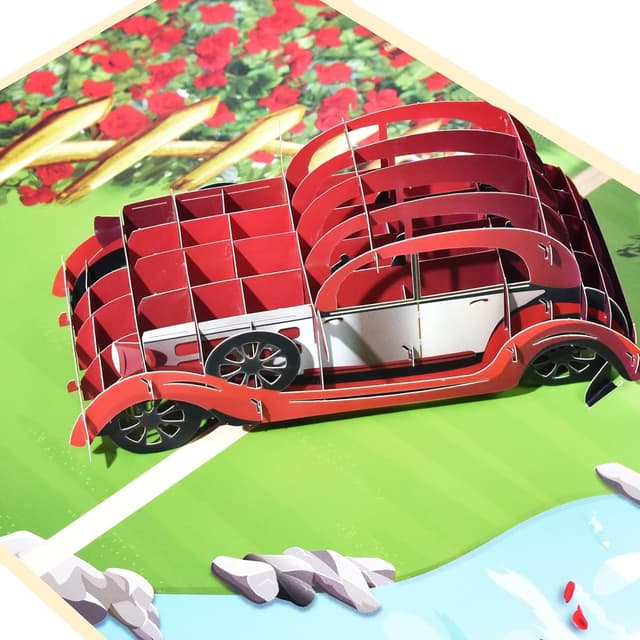 Detalle 2 de Vintage car pop up greeting cards