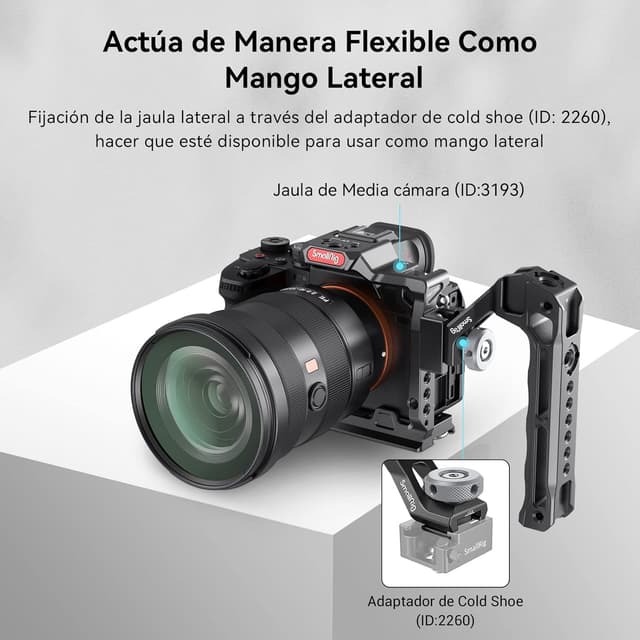 Thumbnail 5 de SMALLRIG Top Handle Lite con 5 Cold Shoes y Adaptador 🎥