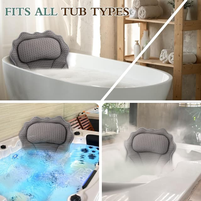 Thumbnail 6 de RUVINCE Ergonomic bath pillow with 6 suction cups