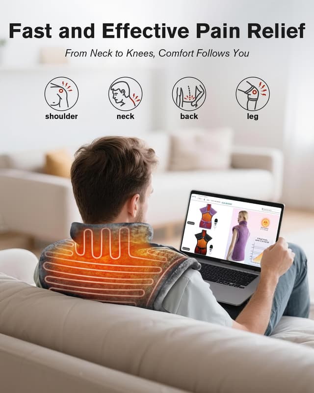 Thumbnail 1 de Heating Pad Large 24"x37" 6 Heat Levels ♨