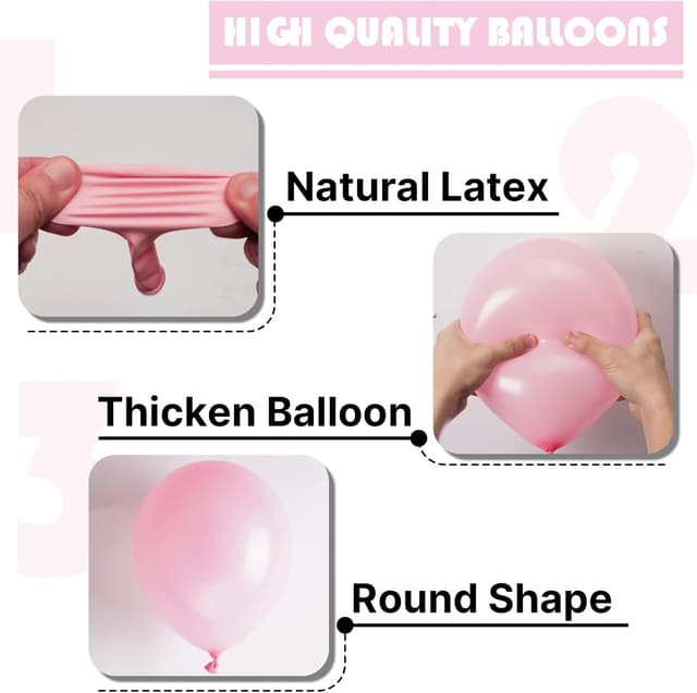 Thumbnail 6 de PartyWoo Baby Pink Balloons 152-Piece Pastel Light Pink Latex Balloon Arch Kit (18, 12, 10, 5 inch)