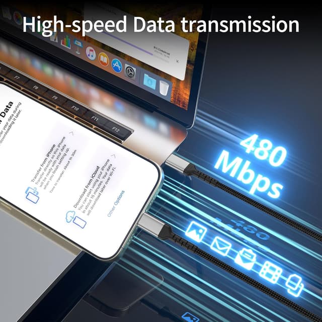 Detalle de ADILIFT USB C fast charge cable 1m 3 pack