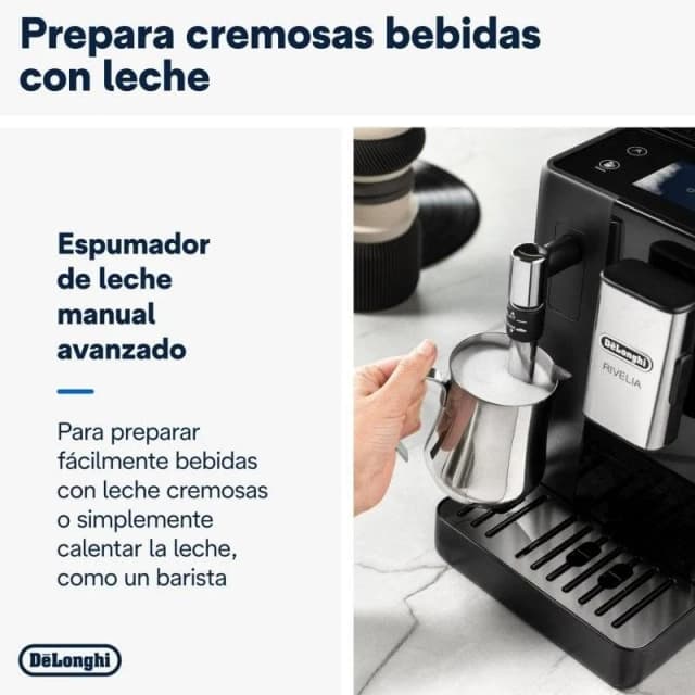 Detalle de DeLonghi Rivelia Cafetera Superautomática ☕️ Negra
