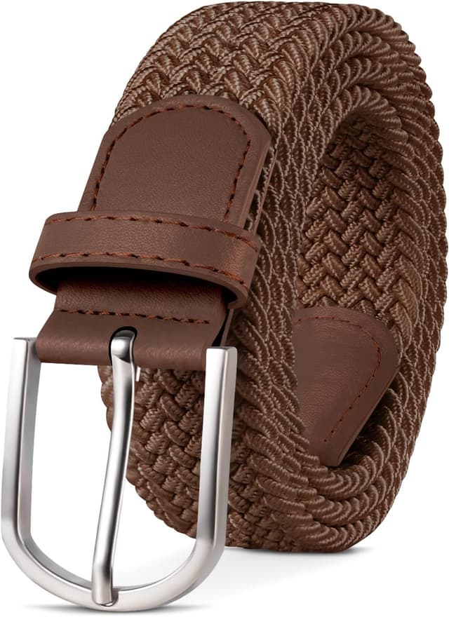 Detalle de TANGCHAO Stretchgürtel aus Stoff mit Flechtoptik (3,3 cm) – elastisch für Damen & Herren