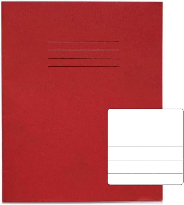 Detalle 2 de Rhino 8 x 6.5 Exercise Books (10 Pack) – 32 Pages, Top Blank & Bottom 15mm Lined Paper, Red