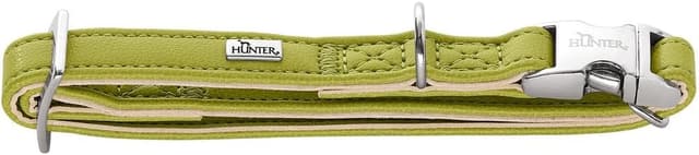 Detalle de HUNTER Hundehalsung Amalfi ALU-Strong (grün) – vegan, stufenlos verstellbar, mit Alu-Strong Verschluss, Made in Germany