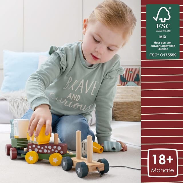 Thumbnail 2 de HEJ LØNNE Trenino in Legno 12 Componenti