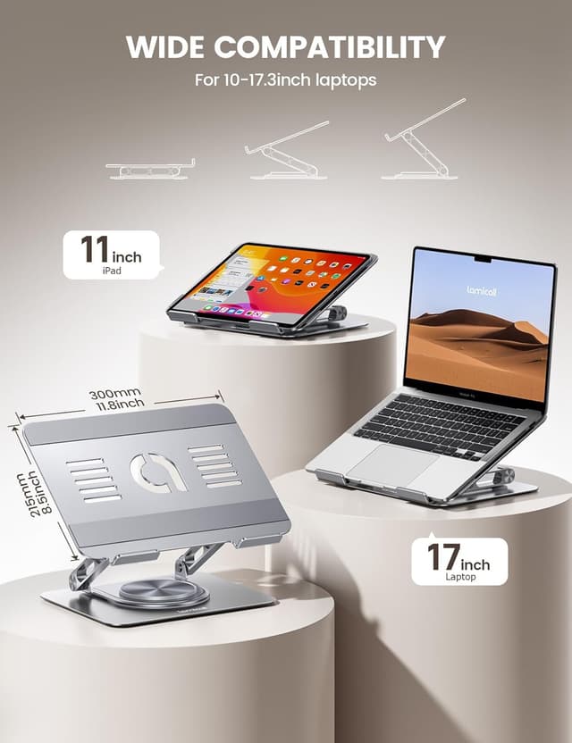 Thumbnail 4 de Lamicall Laptop Stand 360° rotatable, 10–17.3"