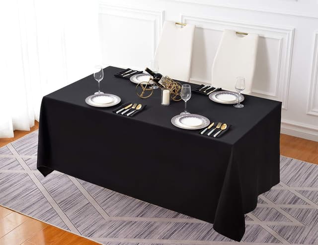 Thumbnail 6 de Surmente Black Tablecloth 90 x 132-inch Rectangle 🍽