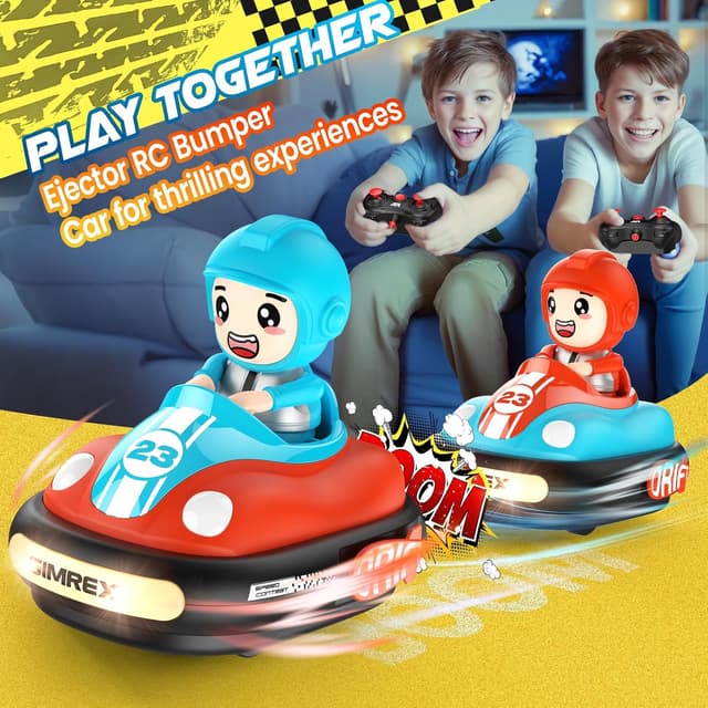 Detalle de SIMREX Remote Control Bumper Car for Kids (RC Battle Car Set of 2)