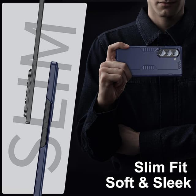 Thumbnail 6 de Kaiiecal Privacy Case for Samsung Galaxy Z Fold 6 (Blue) with Privacy Screen Protector, Hidden Kickstand & Wireless Charging