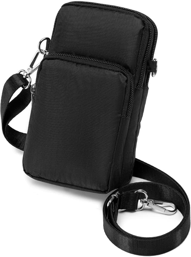 Detalle de BAGZY Portacellulare da collo da donna in nylon fino a 6,7 pollici, borsetta a tracolla con tracolla rimovibile