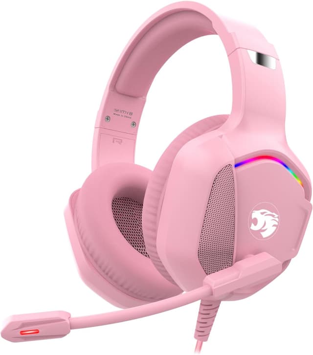 Detalle de Gaming Headset with Microphone (Pink) for PC, PS4/PS5, Xbox One/Series X|S, Switch & 3.5mm Devices
